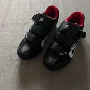 Peloton Cycling Shoes Women Size 39 / US 8 Black/White Spin Bike Road Cleats